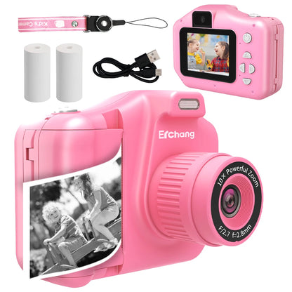 New Children Instant Print Camera 10X Digital Zoom Kids Digital Photo Camera Girl'S Child Camera Video Boy'S Birthday Gift