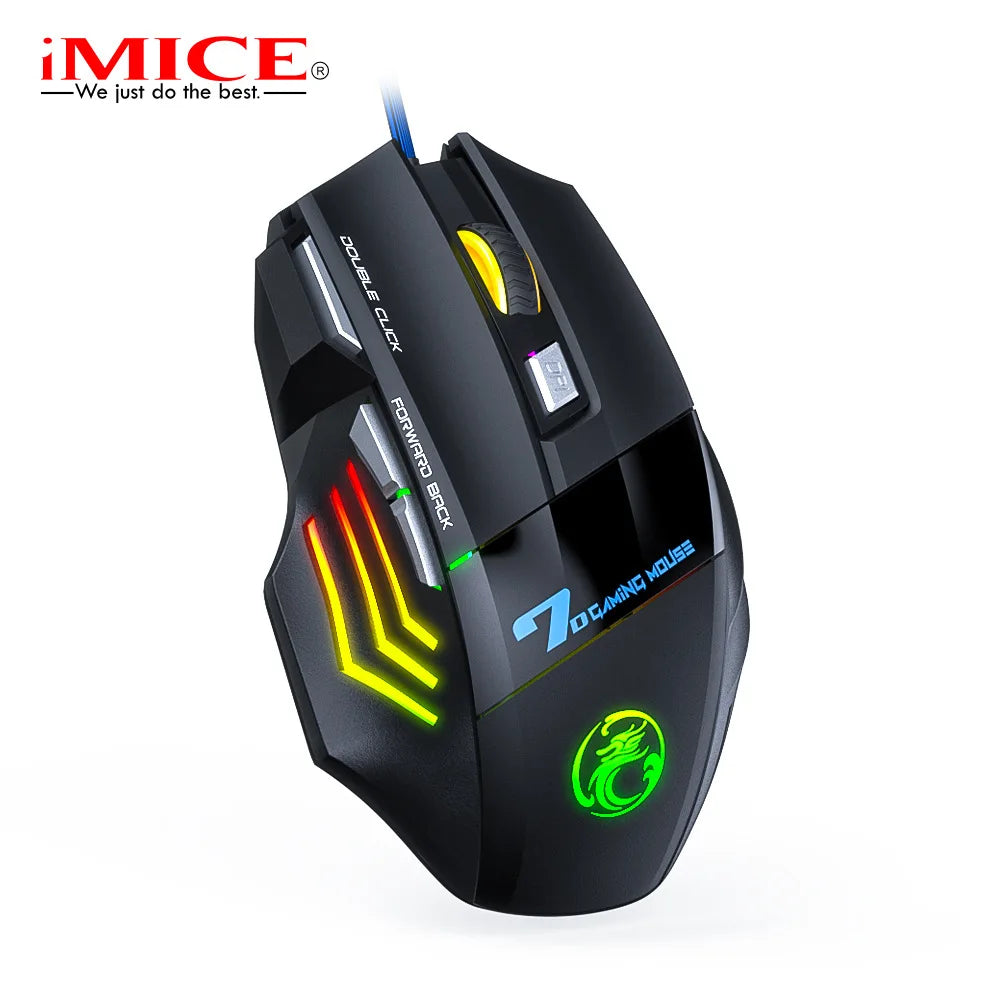 RGB Gaming Keyboard Gamer Keyboard and Mouse with Backlight USB 104 Keycaps Wired Ergonomic Keyboard for PC Laptop