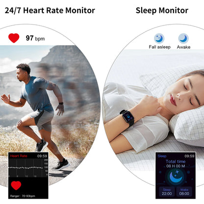 Smart Watch, 1.69" HD Touch Screen Fitness Watch, 25 Sports Modes Fitness Tracker, IP68 Waterproof Smartwatch.
