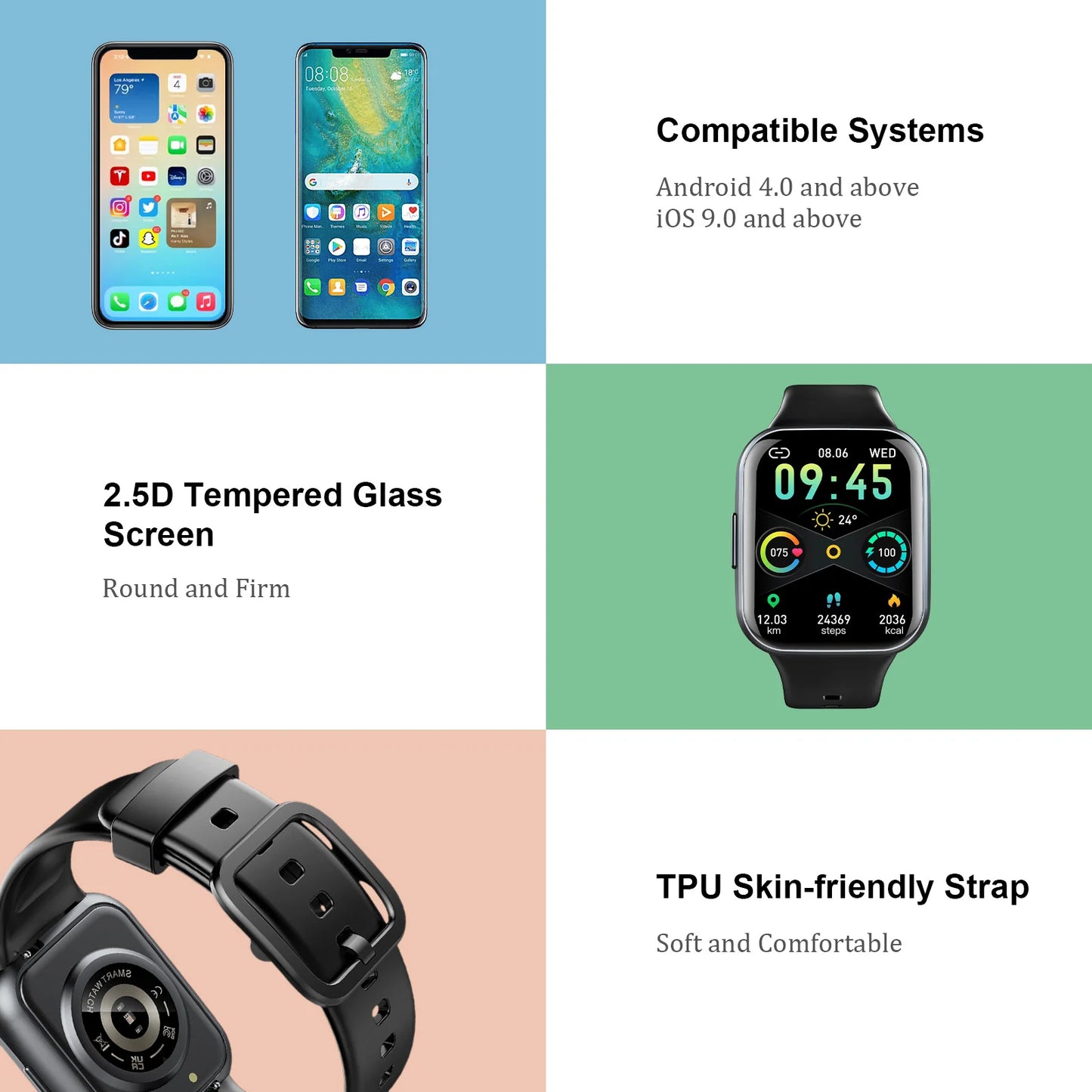 Smart Watch, 1.69" HD Touch Screen Fitness Watch, 25 Sports Modes Fitness Tracker, IP68 Waterproof Smartwatch.