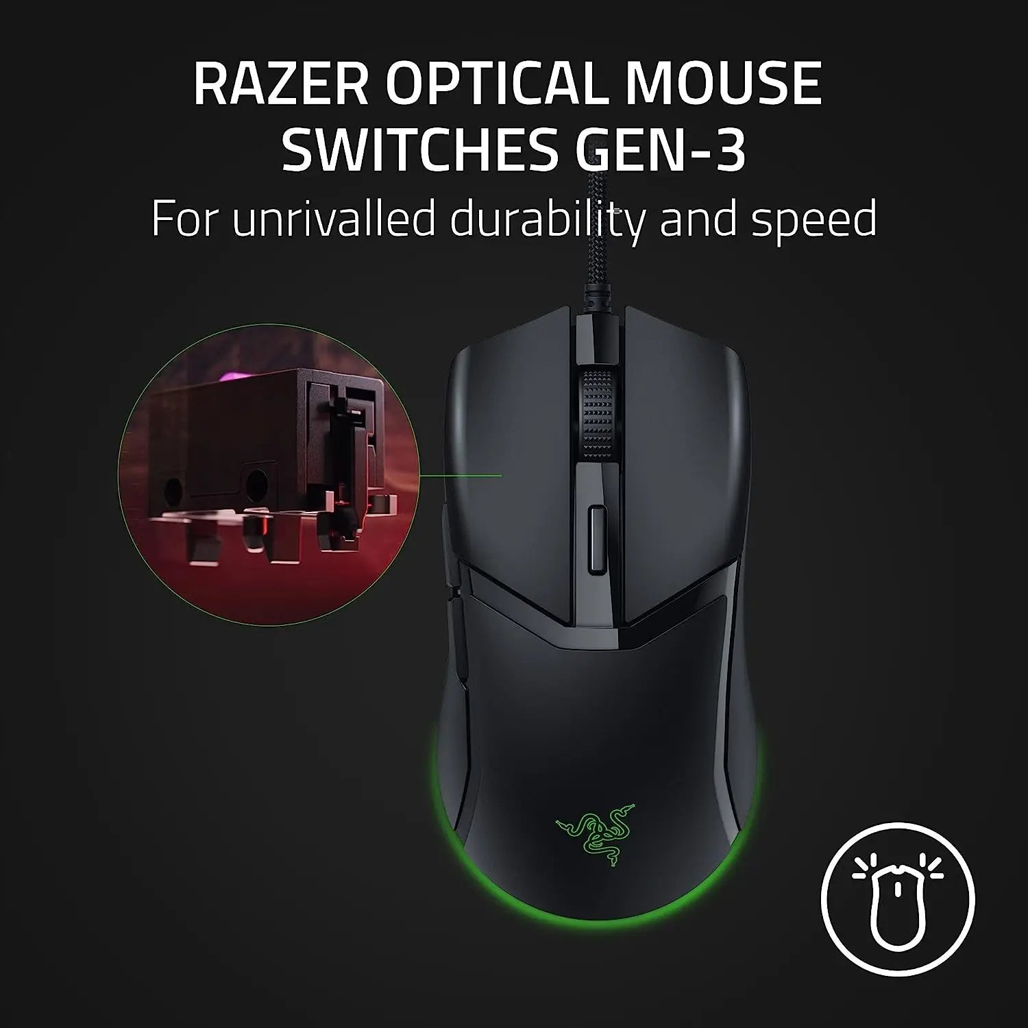 New Original  Cobra 58G Lightweight Wired Gaming Mouse Optical Mouse Switches Gen-3 Chroma Lighting with Gradient Underglow