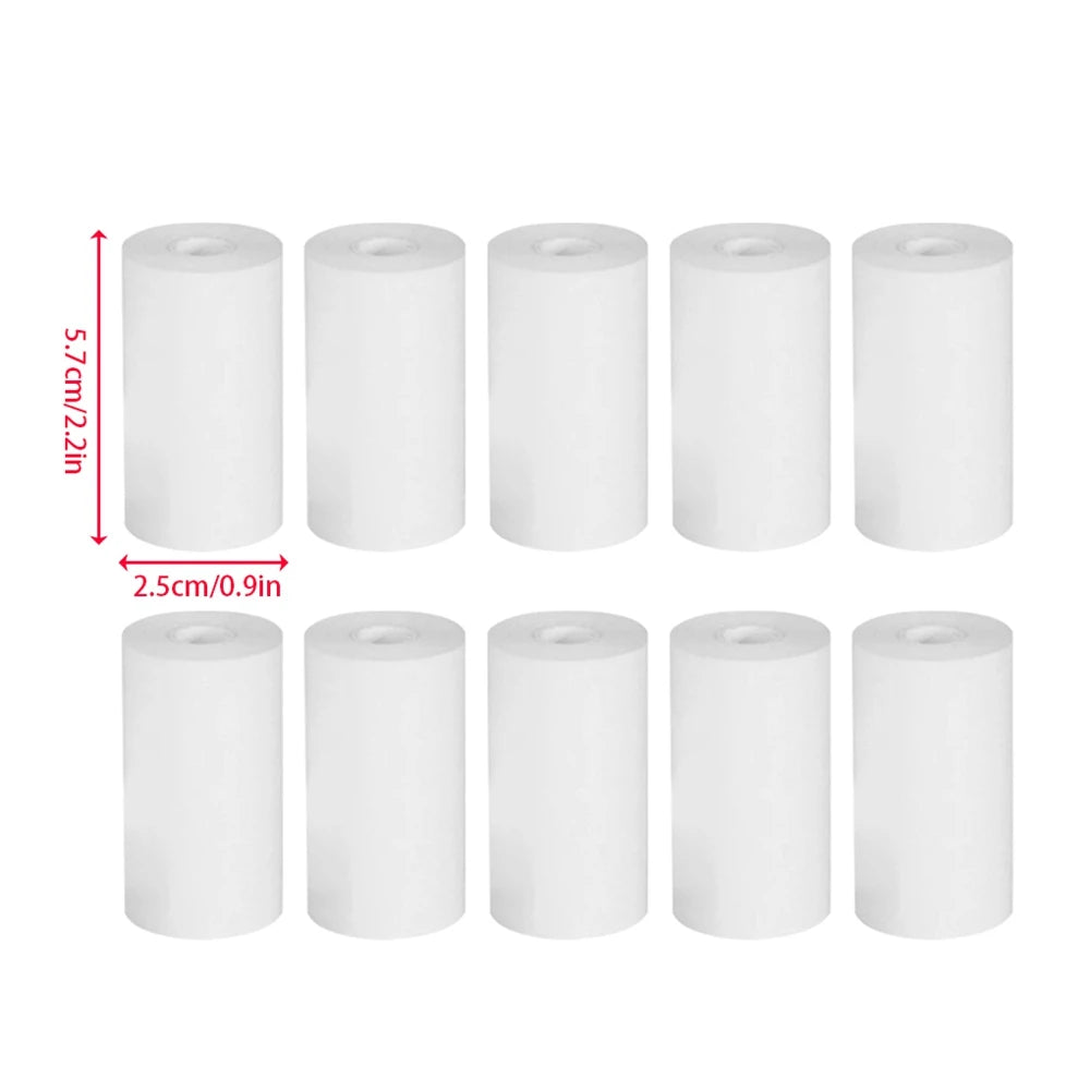 10Rolls Thermal Paper Camera Printing White Children Camera Instant Print Kids Printing Paper Replacement Accessories Parts