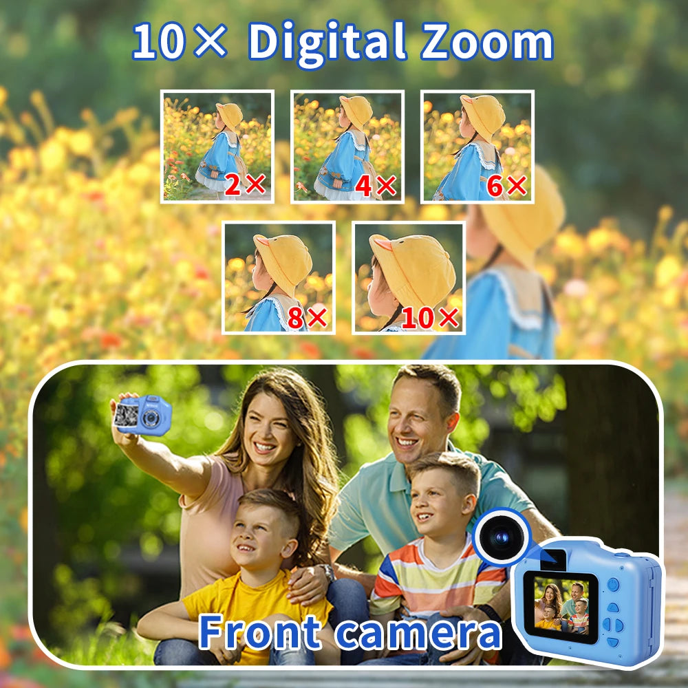 New Children Instant Print Camera 10X Digital Zoom Kids Digital Photo Camera Girl'S Child Camera Video Boy'S Birthday Gift